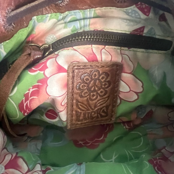 🐝 Fossil Vintage Leather Butterfly Bucket Bag – Brown Boho Cutout 🌼 - Picture 4 of 4